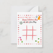 Carte De Correspondance Valentin Candy Tic Tac Toe (Devant)