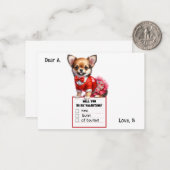Carte De Correspondance Valentin chiot Chihuahua personnalisable (Devant/Arrière en situation)