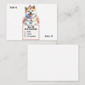 Carte De Correspondance Valentin chiot Corgi personnalisable (Devant / Derrière)