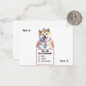 Carte De Correspondance Valentin chiot Corgi personnalisable (Devant/Arrière en situation)