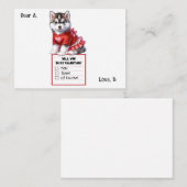 Carte De Correspondance Valentin chiot Husky personnalisable  (Devant / Derrière)