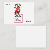 Carte De Correspondance Valentin chiot Jack Russell personnalisable  (Devant / Derrière)