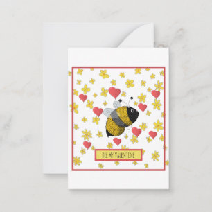 Carte De Correspondance Valentine Bumblebee Daisy Coeur rose mignonne