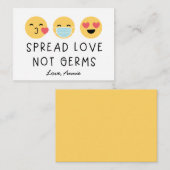 Carte De Correspondance Valentine de la classe Emoji - Jaune (Devant / Derrière)