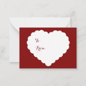 Carte De Correspondance Valentine Pack Scalloped Coeur Blanc Rouge (Dos)