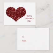 Carte De Correspondance Valentine Pack Simple Red Sparkle Heart (Devant / Derrière)