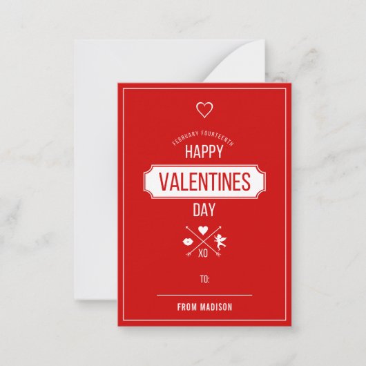Carte De Correspondance Valentine Symboles Classroom Valentine Card 100pk (Devant)