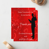 Carte De Correspondance Valentines Day pour les enseignants (Devant/Arrière en situation)