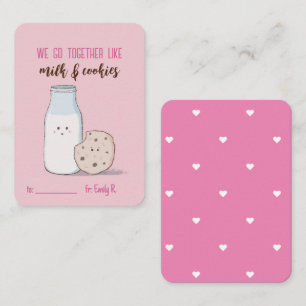 Carte De Correspondance Valentines de classe Lait et cookies