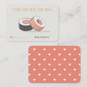 Carte De Correspondance Valentines en classe Sushi Rolls
