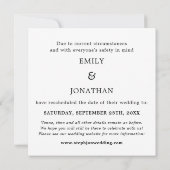 Carte De Correspondance Vaut le mariage d'attente Enregistrer la date (Dos)