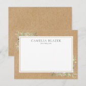 Carte De Correspondance Végétation aquarelle rustique Professionnel (Devant / Derrière)