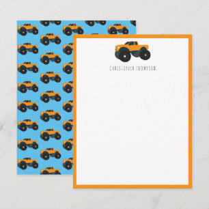 Carte De Correspondance Véhicule Monster Truck Enfant Personnalisé