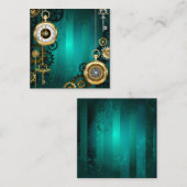 Carte De Correspondance Veille bijoux Steampunk sur un Arrière - plan vert (Devant / Derrière)