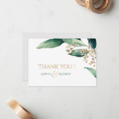 Carte De Correspondance Verdure botanique peinte moderne rustique merci (Devant/Arrière en situation)