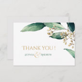 Carte De Correspondance Verdure botanique peinte moderne rustique merci (Devant / Derrière)