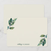 Carte De Correspondance Verdure personnalisée Aquarelle Sage Vert Feuilles (Devant / Derrière)