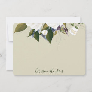 Carte De Correspondance Verdure personnalisée Feuille Aquarelle Sage Vert