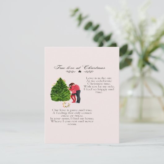 Carte De Correspondance Véritable Amour Au Poème De Noël (Debout devant)