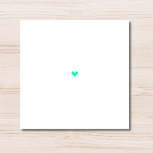 Carte De Correspondance Vert écume de mer Minimaliste Petit Cœur Sans Text
