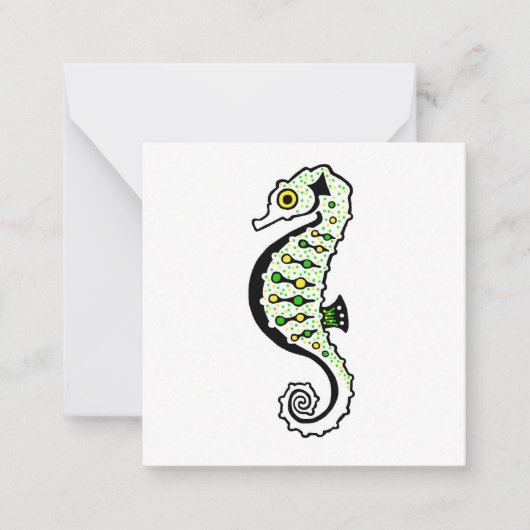 Carte De Correspondance Vert et jaune doux SEAHORSE (Devant)