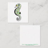 Carte De Correspondance Vert et jaune doux SEAHORSE (Devant / Derrière)