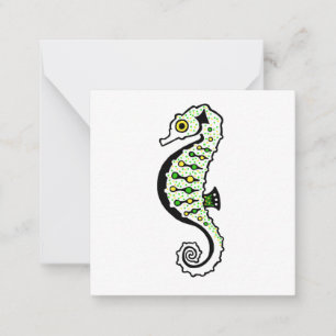 Carte De Correspondance Vert et jaune doux SEAHORSE
