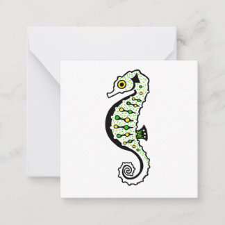 Carte De Correspondance Vert et jaune doux SEAHORSE