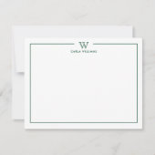 Carte De Correspondance Vert foncé Formal Famille Classique Monogramme Min (Devant)