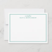 Carte De Correspondance Vert Gingham et Blanc Personnel (Devant)
