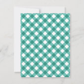 Carte De Correspondance Vert Gingham et Blanc Personnel (Dos)