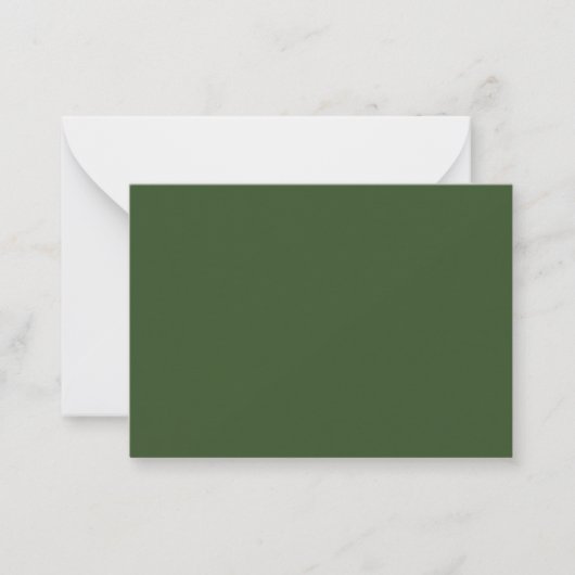 Carte De Correspondance Vert mousse foncé couleur unie (Devant)