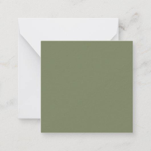 Carte De Correspondance Vert Sauge Couleur Uni (Devant)