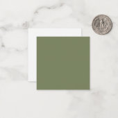 Carte De Correspondance Vert Sauge Couleur Uni (Devant/Arrière en situation)