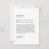 Carte De Correspondance Vertical Artwork Exhibition Art Show Placards (Devant)