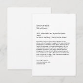 Carte De Correspondance Vertical Artwork Exhibition Art Show Placards (Devant / Derrière)