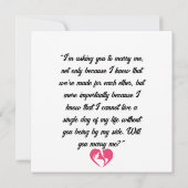 Carte De Correspondance Veux-tu m'épouser ? Mon cœur sucré (Dos)