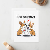 Carte De Correspondance Vibes Corgis en amour (Devant/Arrière en situation)