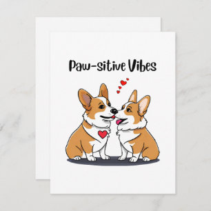 Carte De Correspondance Vibes Corgis en amour