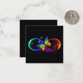 Carte De Correspondance Vibrant infinity with rainbow butterfly on black (Devant/Arrière en situation)