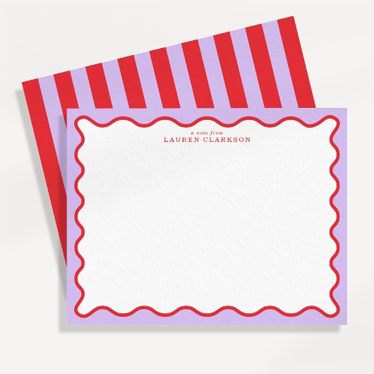 Carte de correspondance vibrante à bordure ondulée