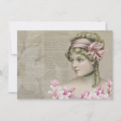 Carte De Correspondance Victorian Steampunk Lady Pink Journal (Devant)