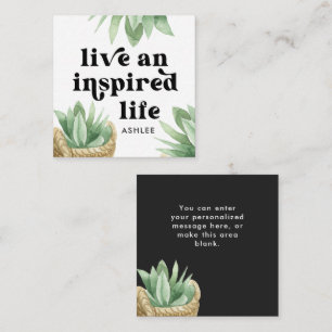 Carte De Correspondance Vie et inspiré Vie Succulente Noir