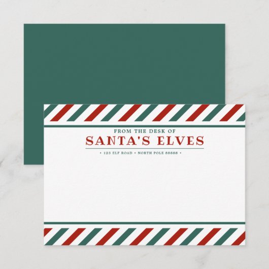 Carte de correspondance vierge du bureau des lutin (Devant / Derrière)