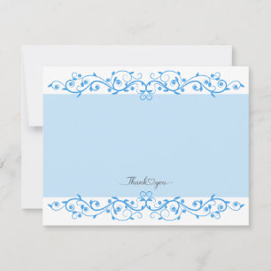 Carte De Correspondance Vignes tourbillonnantes bleues romantiques Floral