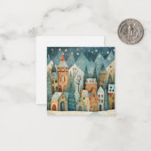 Carte De Correspondance Village de Noël personnalisé (Devant/Arrière en situation)