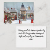 Carte De Correspondance Ville victorienne à Noël (Devant / Derrière)