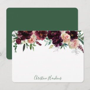 Carte De Correspondance Vin personnalisé Rouge Aquarelle moderne Floral no