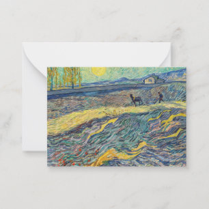 Carte De Correspondance Vincent van Gogh - Champ avec des agriculteurs lab