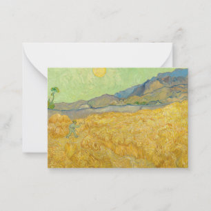 Carte De Correspondance Vincent van Gogh - Champ de blé avec un moissonneu